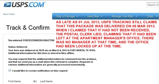 TRACKING THE PACKAGE-6 07-01-2013