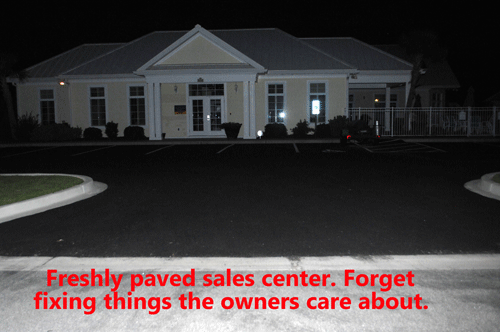 The sales center certainly is nicely paved. 