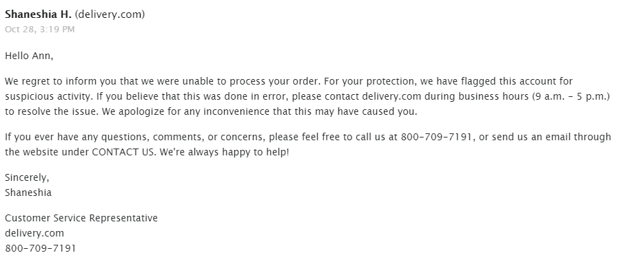 Cancelled order AFTER I went to restaurant to pick up food.
