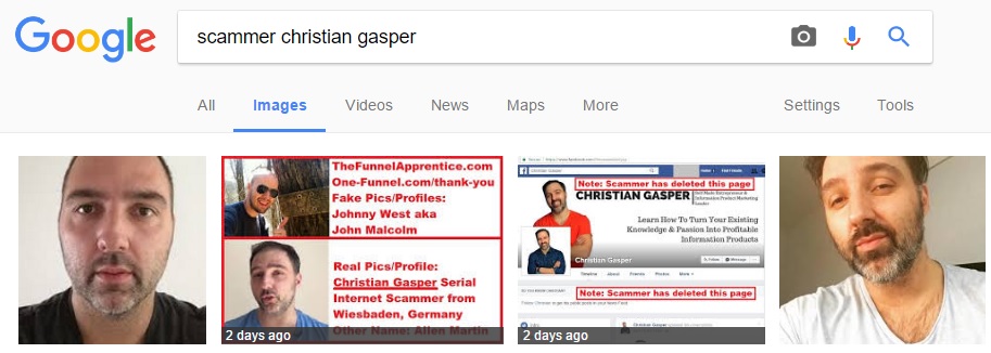 German Scammer Christian Gasper staying in Wiesbaden Google Image Search