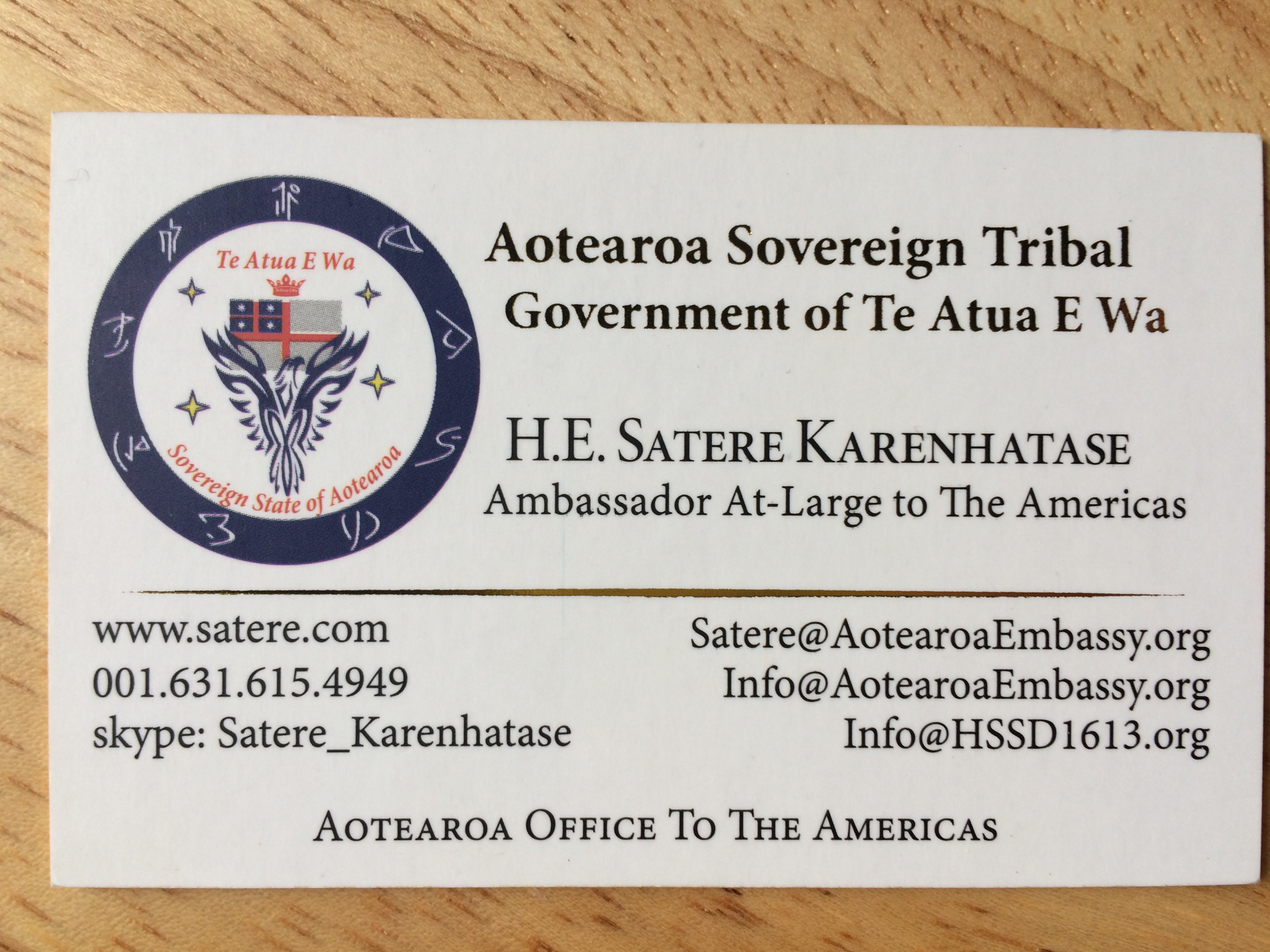 Fake Embassy Biz Card