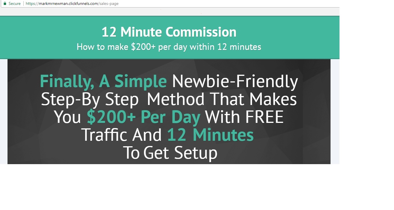 Mark Newman scam 12 minute commissions sales page