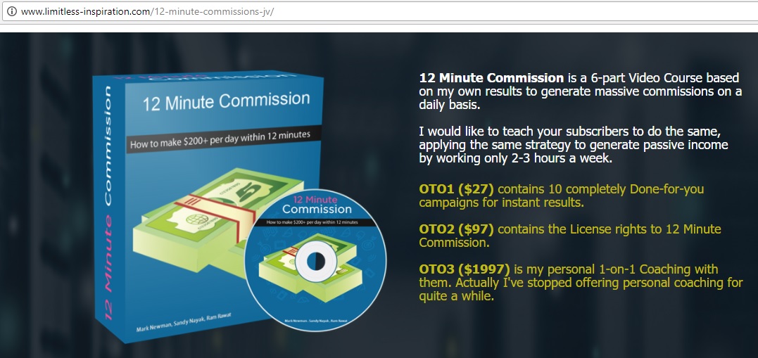 12 minute commissions oto