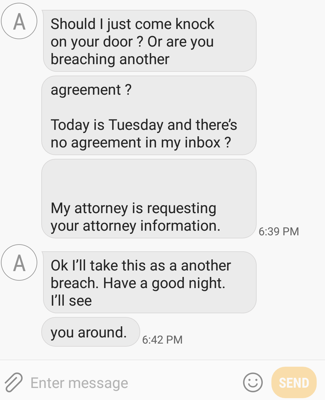 his texts harassing for payment p2