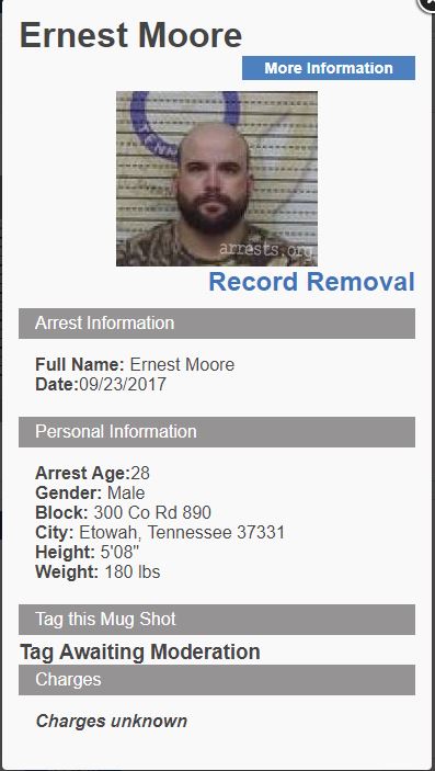 Ernest Tyler Moore Arrest Record 2