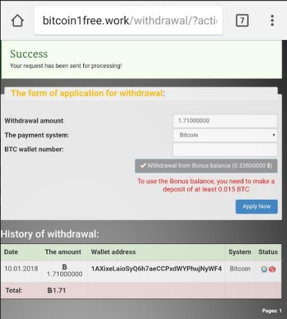 filed for my withdrawal to my wallet no $ rec