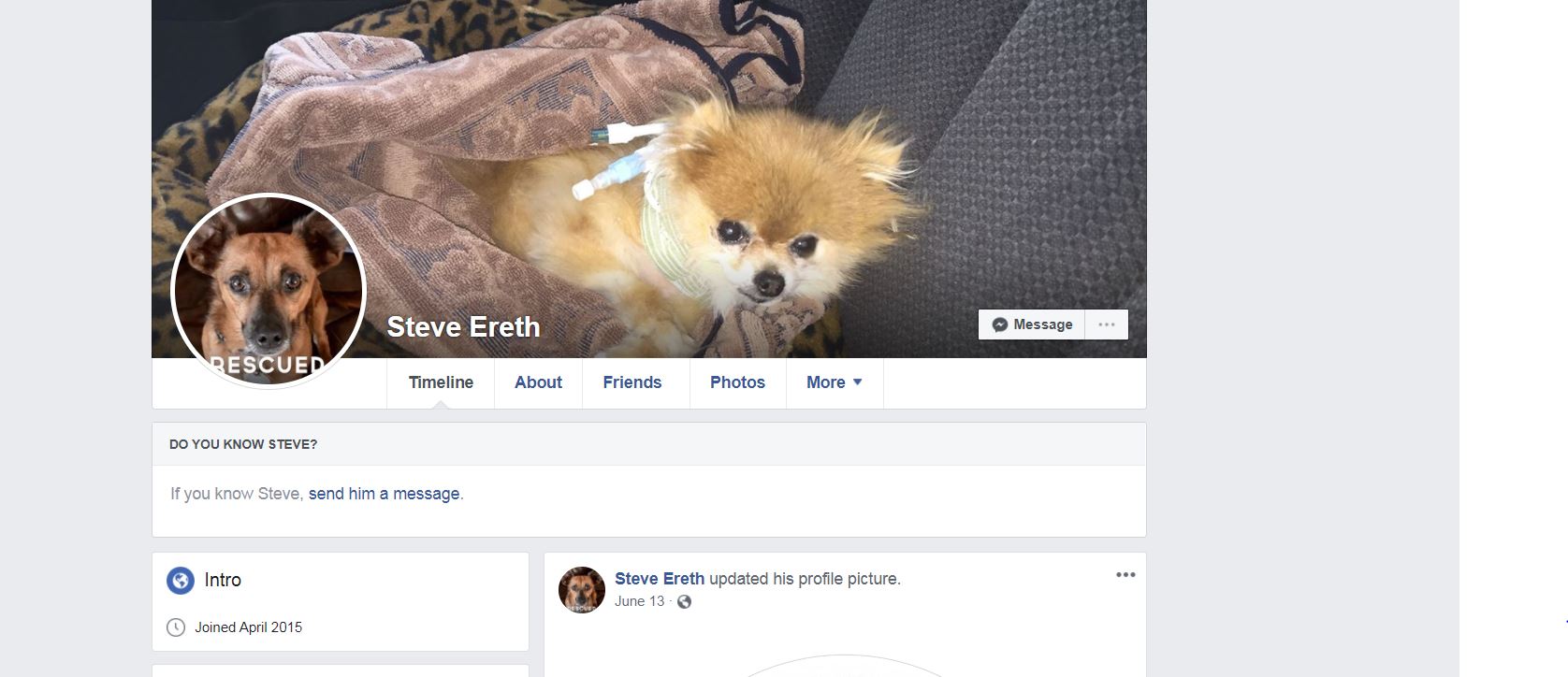 Steve Ereth facebook profile 