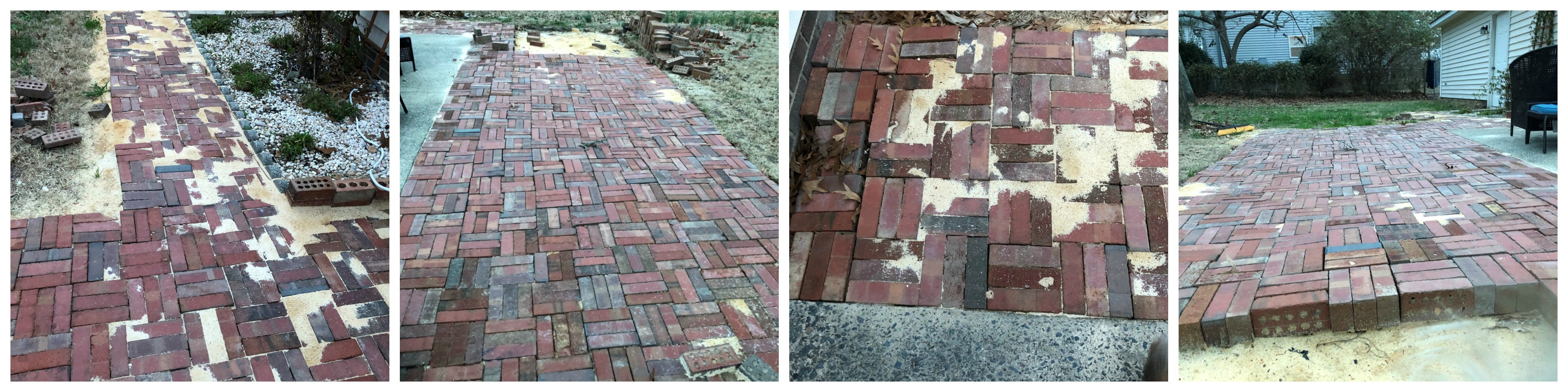 collage of patio showing current status