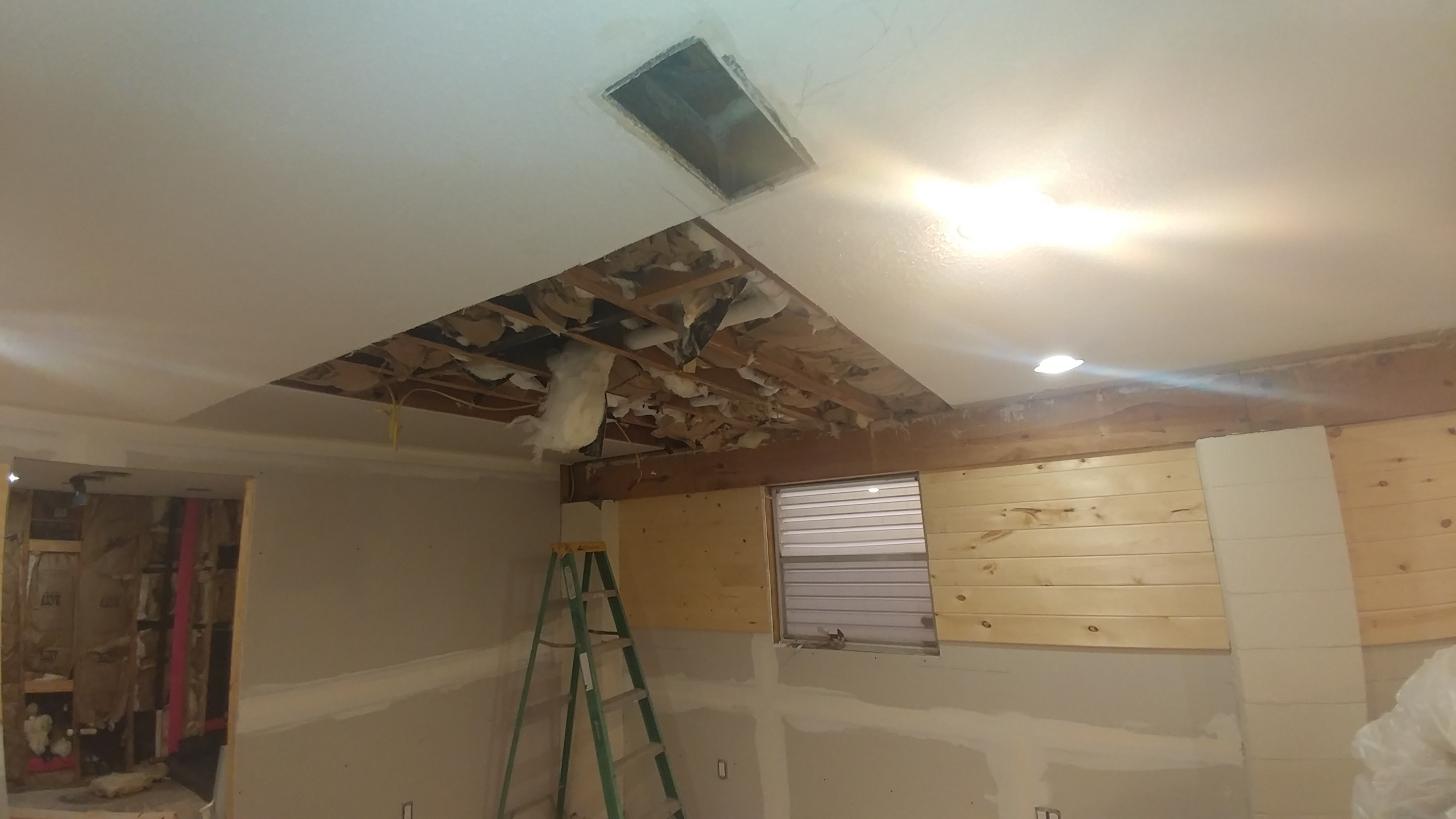 holes in ceiling left for a.month 