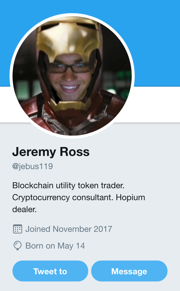 Twitter Account - twitter.com/jebus119