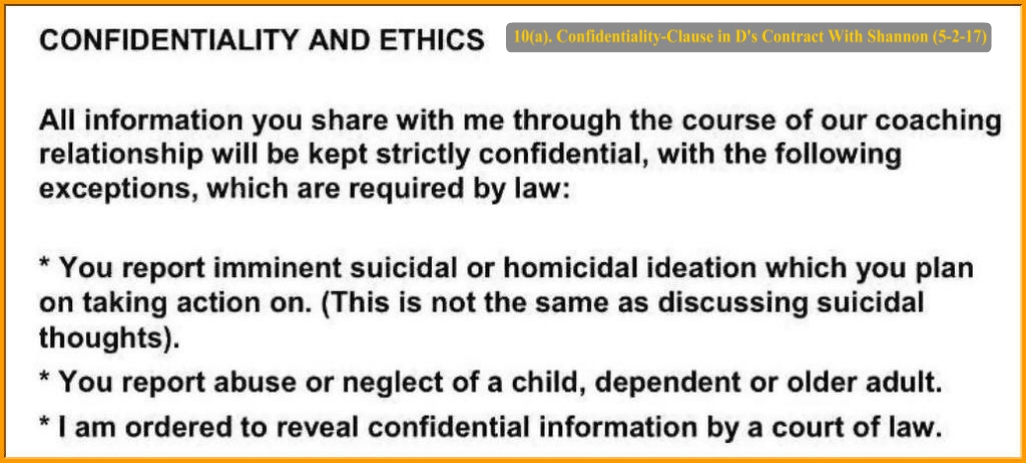 10(a). Confidentiality-Clause