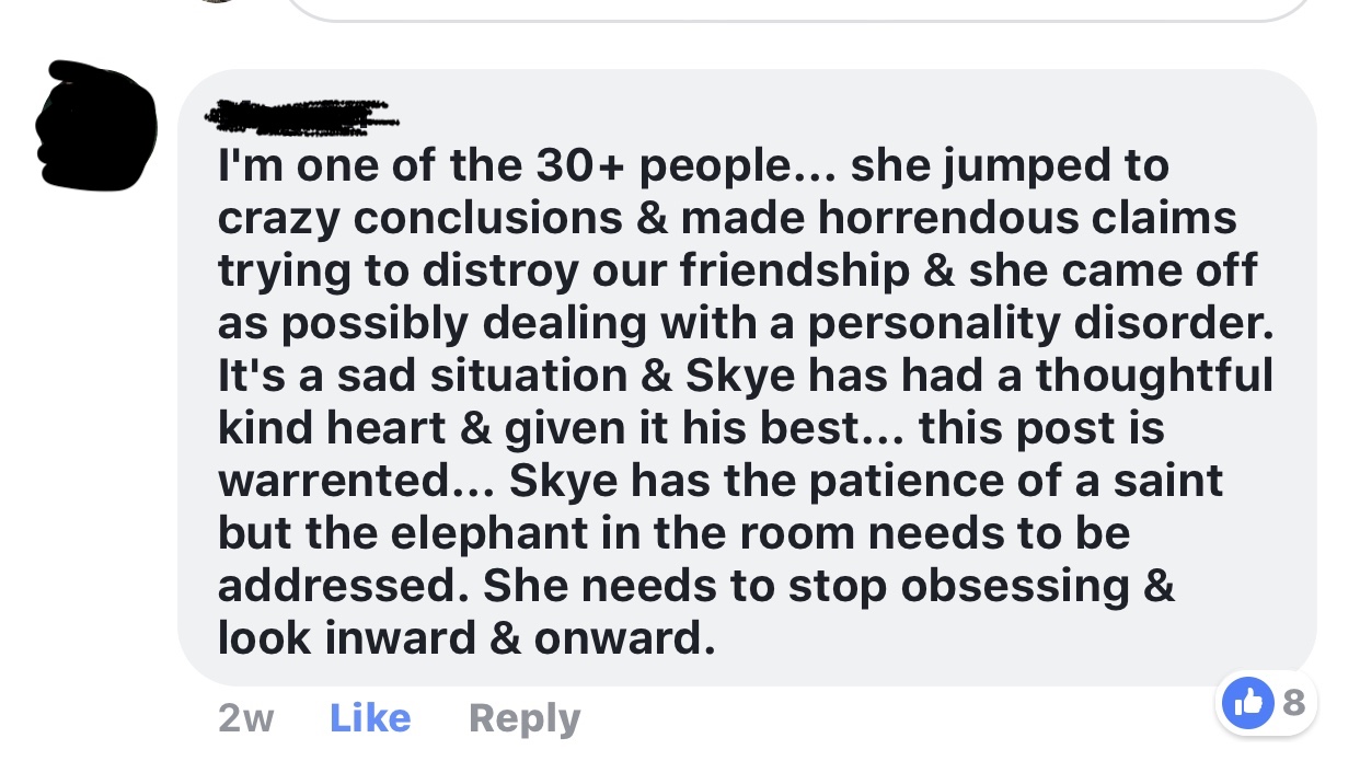 Another person shares her experience