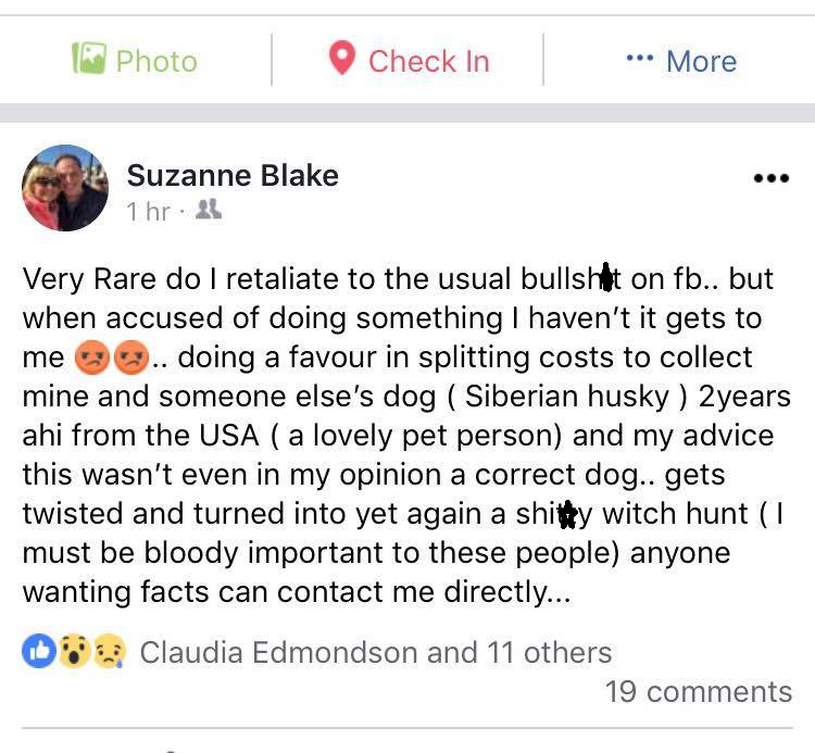 Suzanne Blake's Denial of buying the puppy.