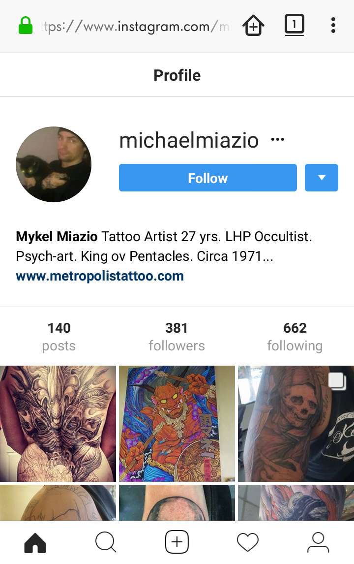 his instagram business profile