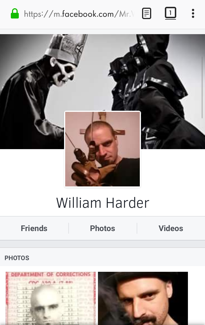 his rather shady and conspicuous facebook profile