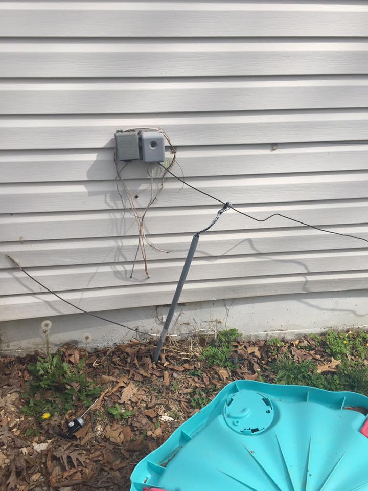 Wires pulled out of the house
