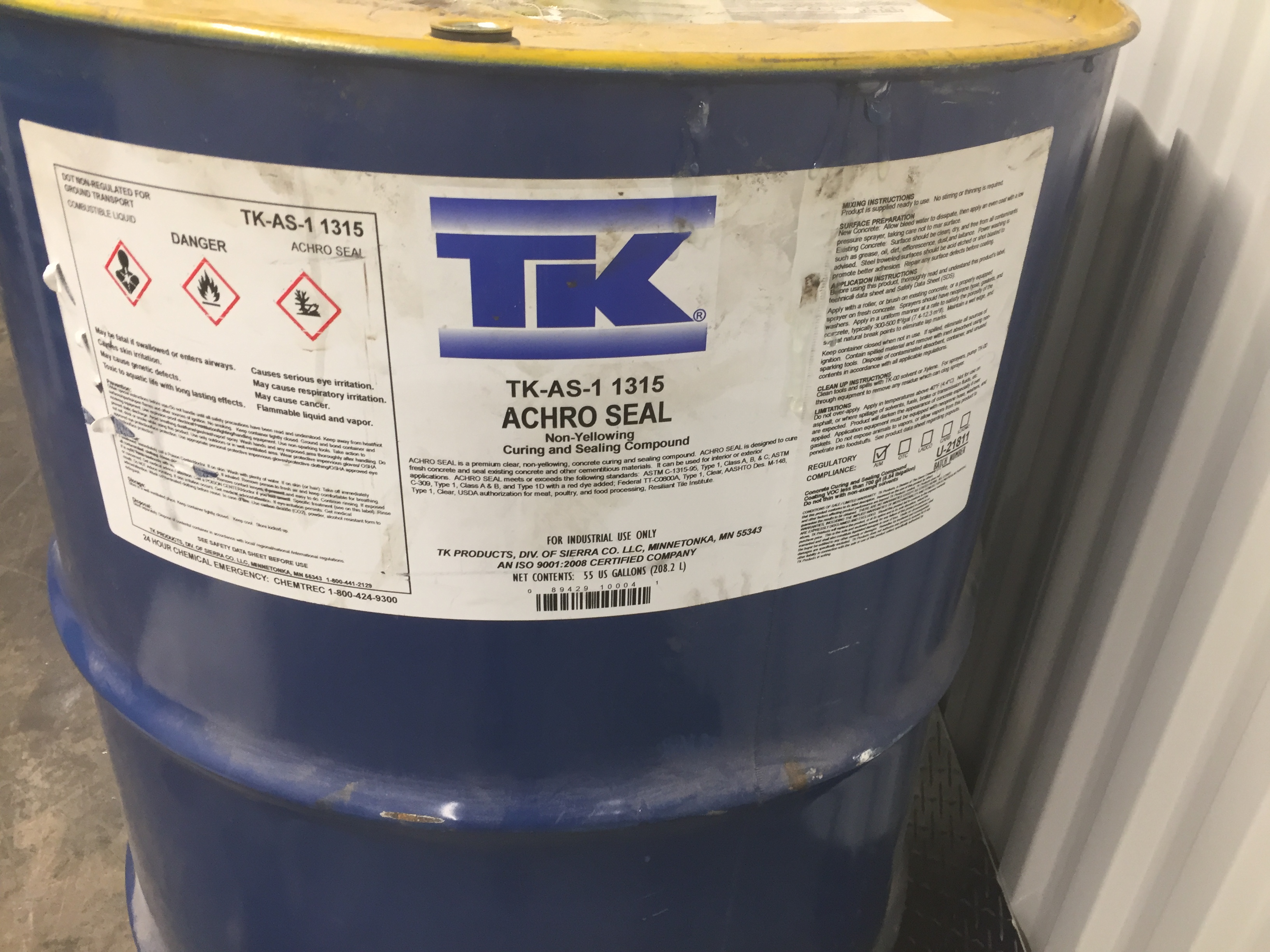 Toxic floor covering label