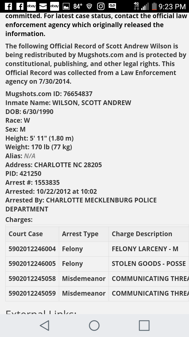 Here are a few of his charges