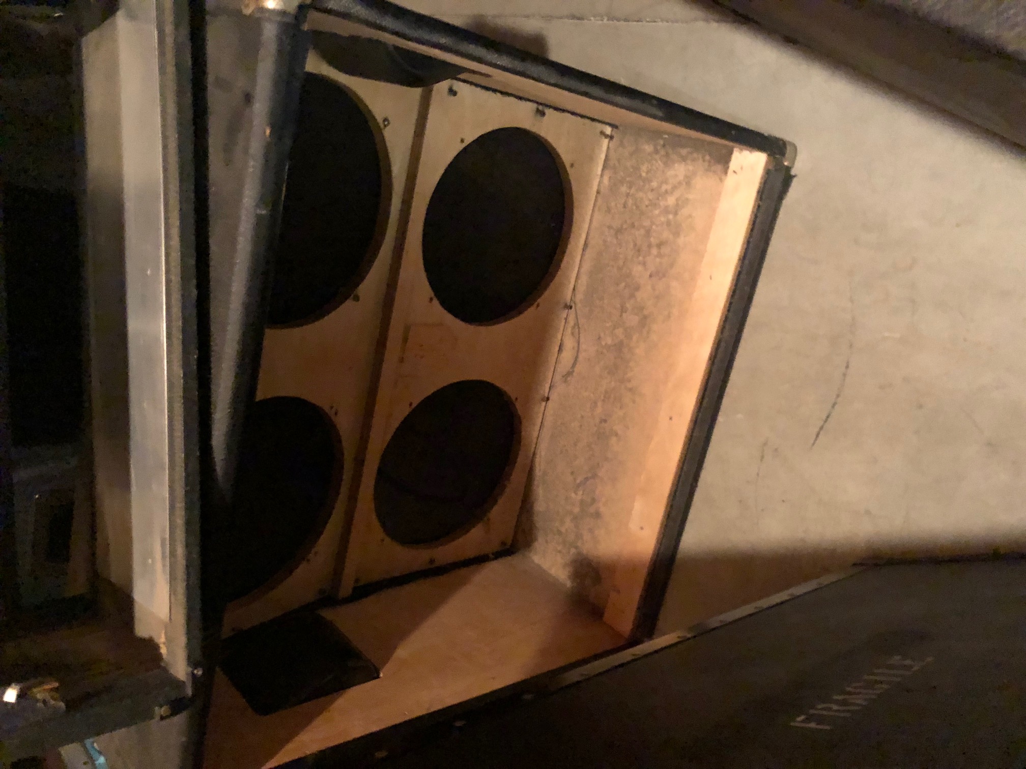 "Dummy" Amps turned against wall to appear real