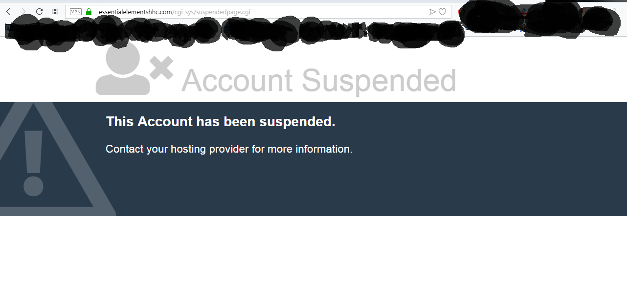 website suspension 