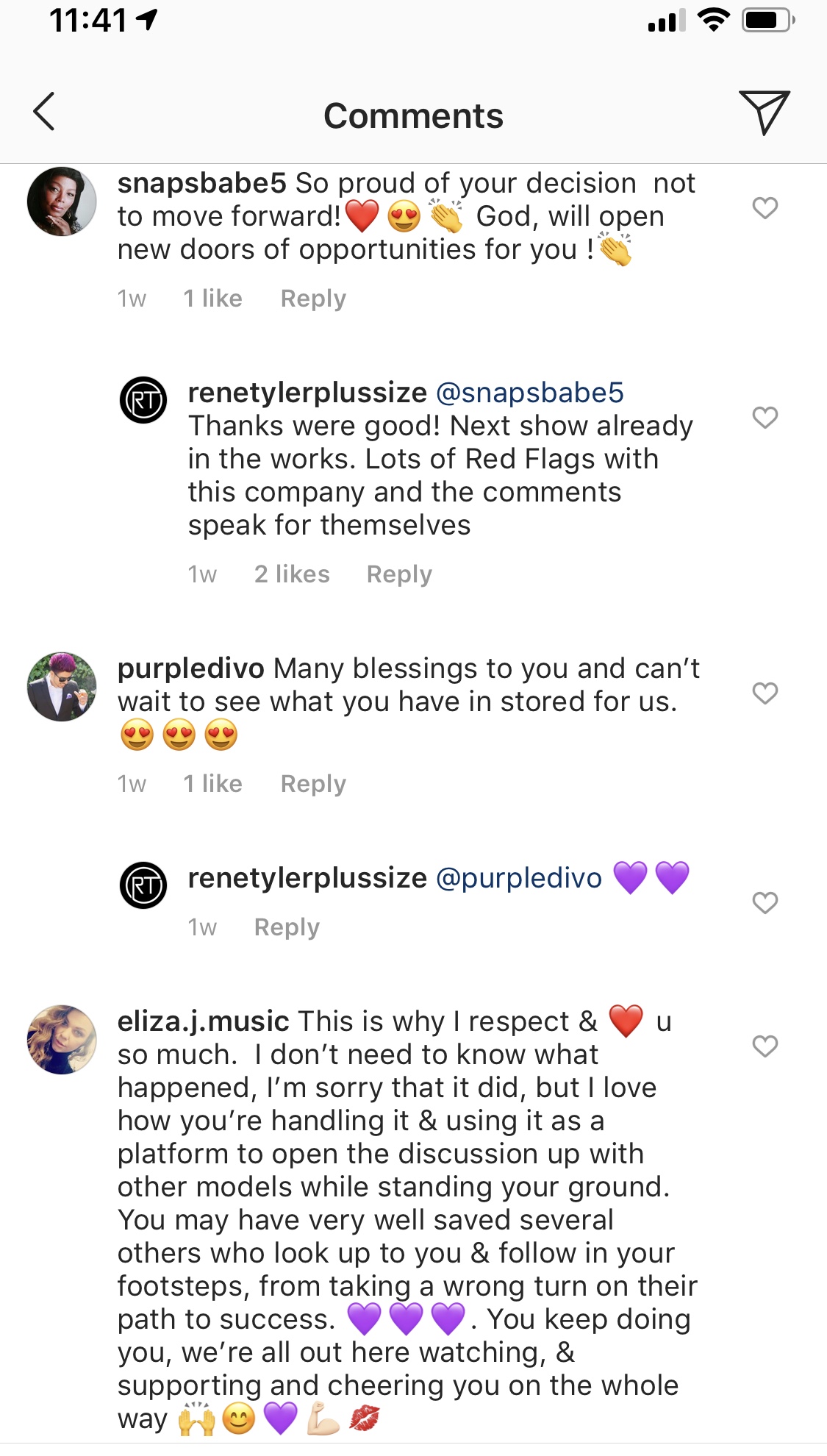 More comments form models she stole from 