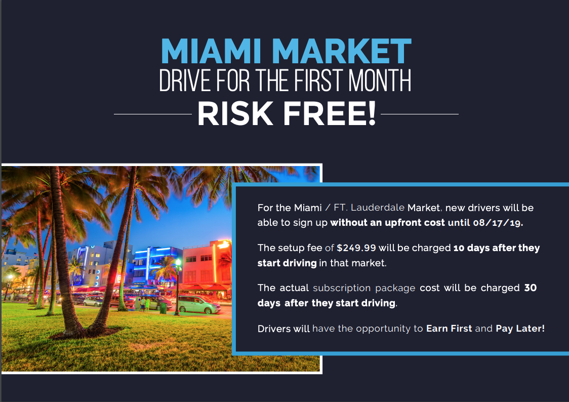 Driver Promotion for Miami/Ft Lauderdale/West Palm