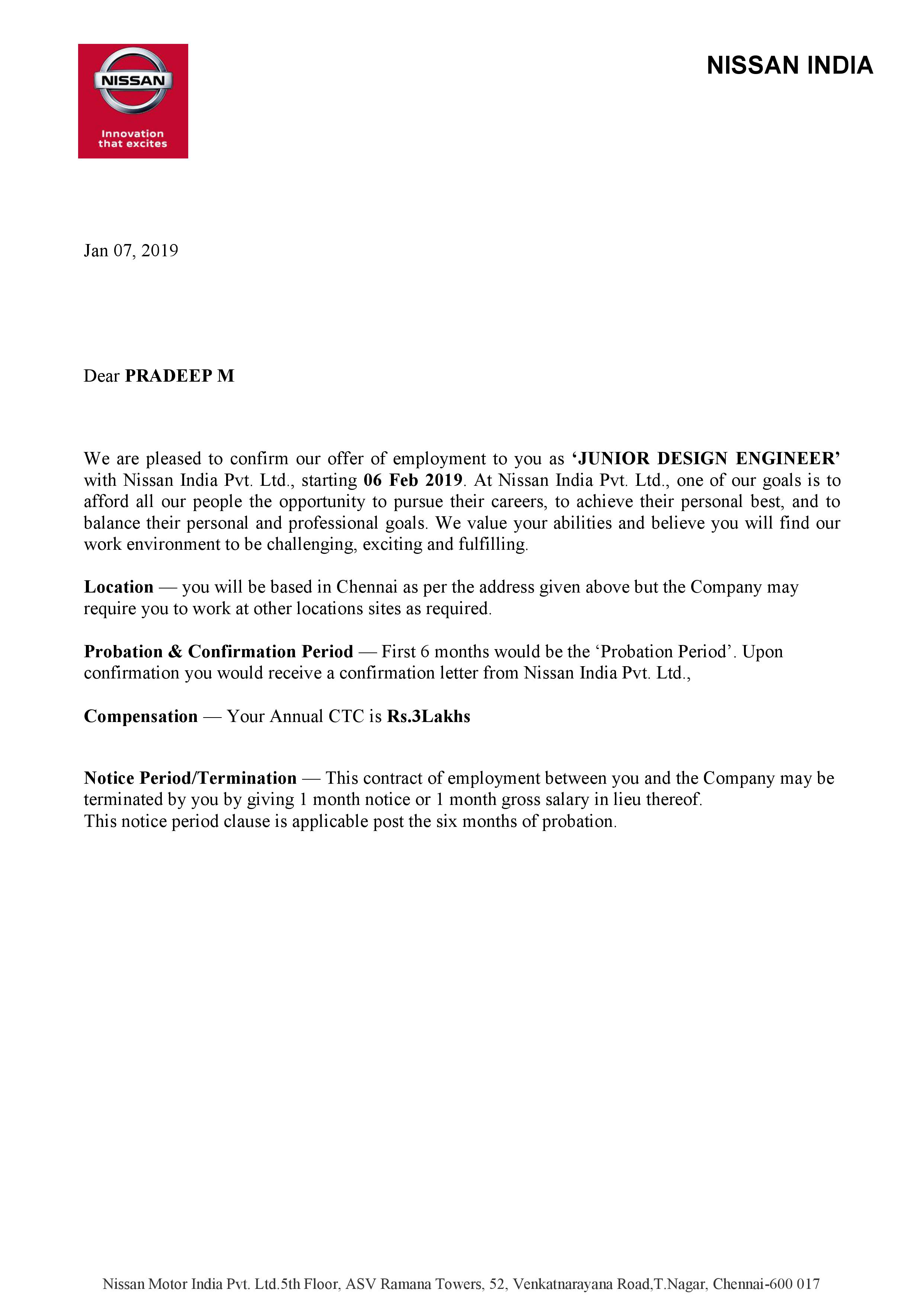 Pradeep Nissan Offer Letter_1