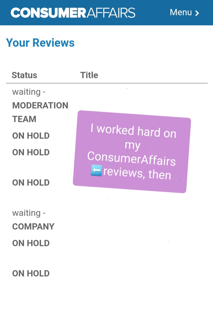 ConsumerAffairs ate my reviews