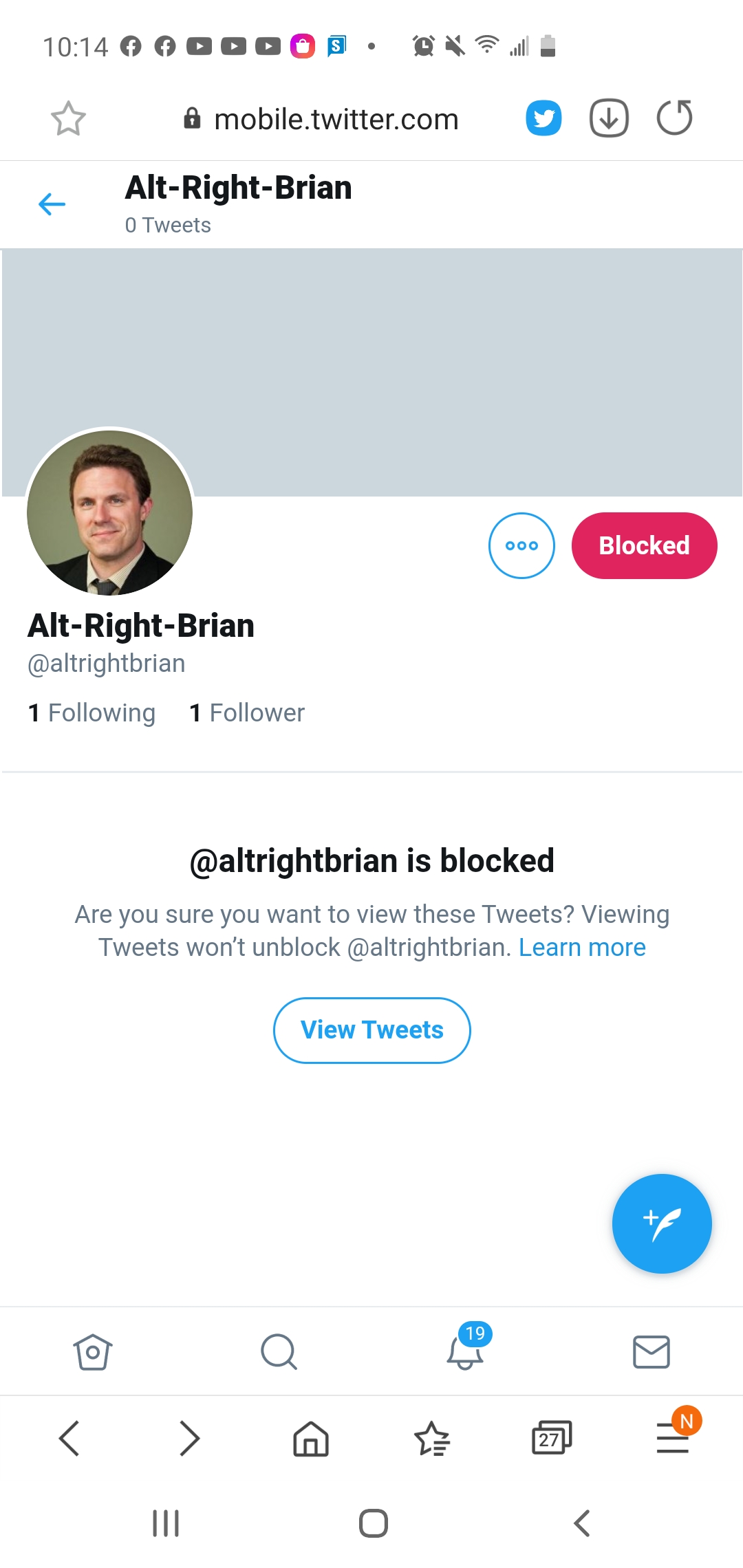 Thomas Madel is now "Alt-Right-Brian" on Twitter!