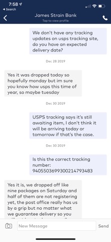 False tracking info