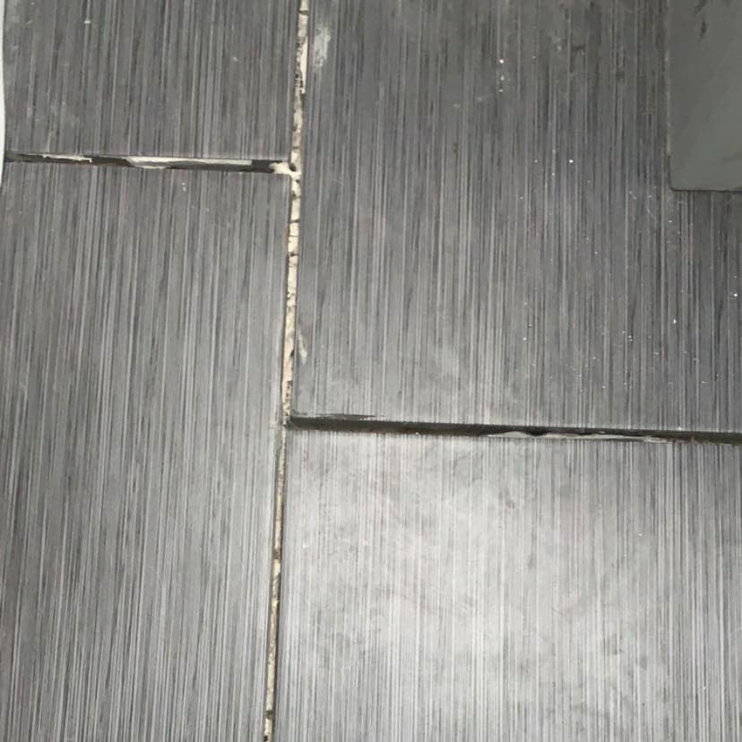 tile left without grout put in