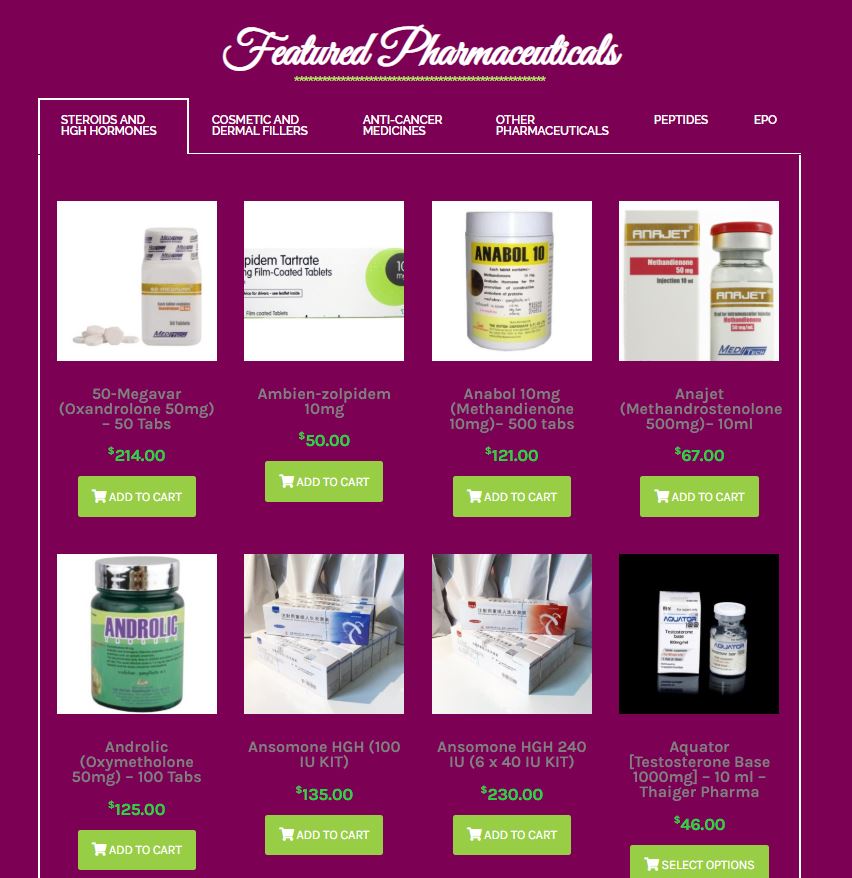 Vineyard Pharma Trading Product Listing