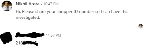 Who is clearly ignored my customer number 