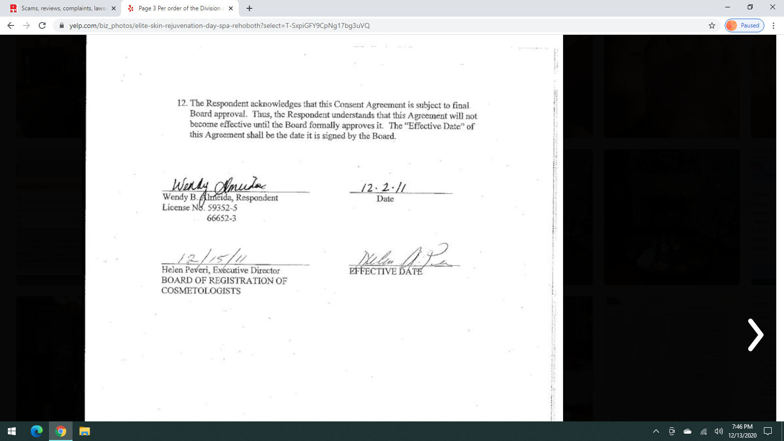 Page 3 of the D.P.L. order
