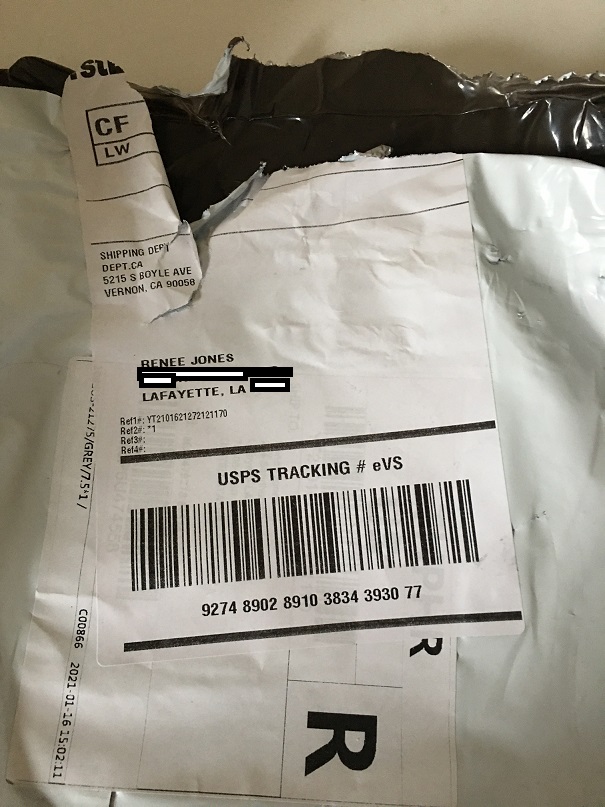 This shipping label