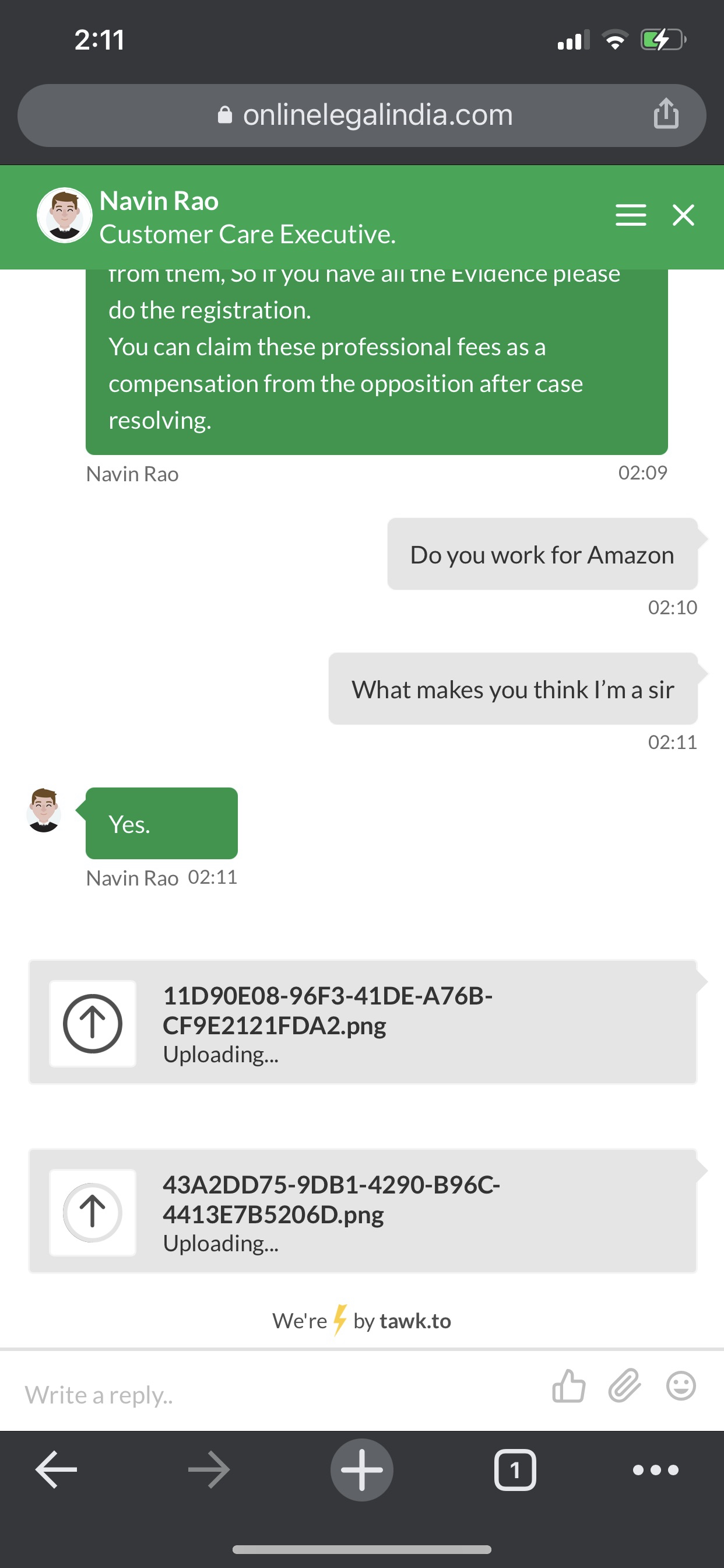 The amazon rep on their scam site 