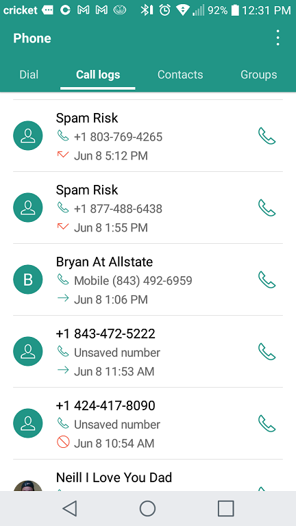 Proof of call Made June 8th 2021