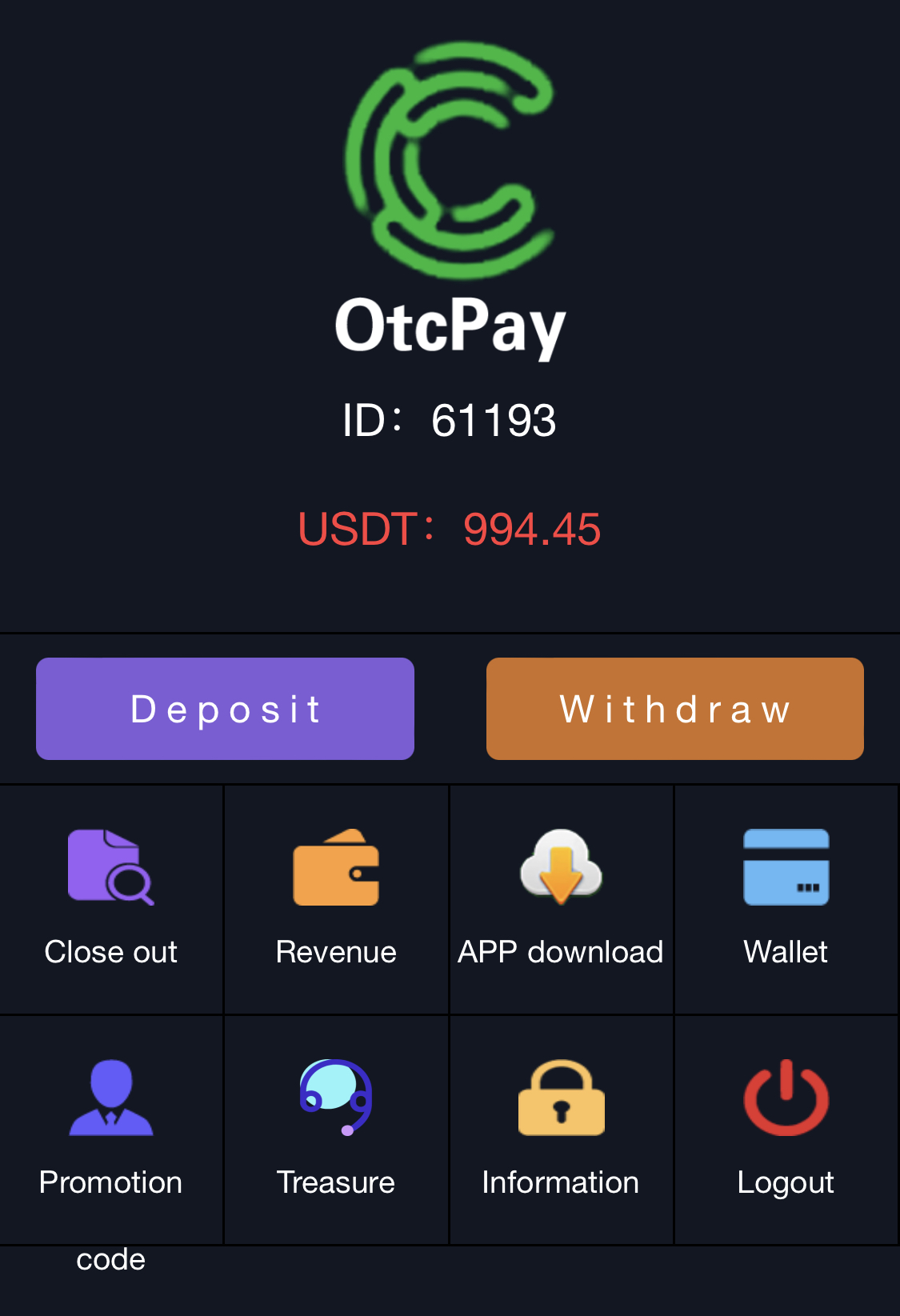 The fake interface that is controlled by scammer