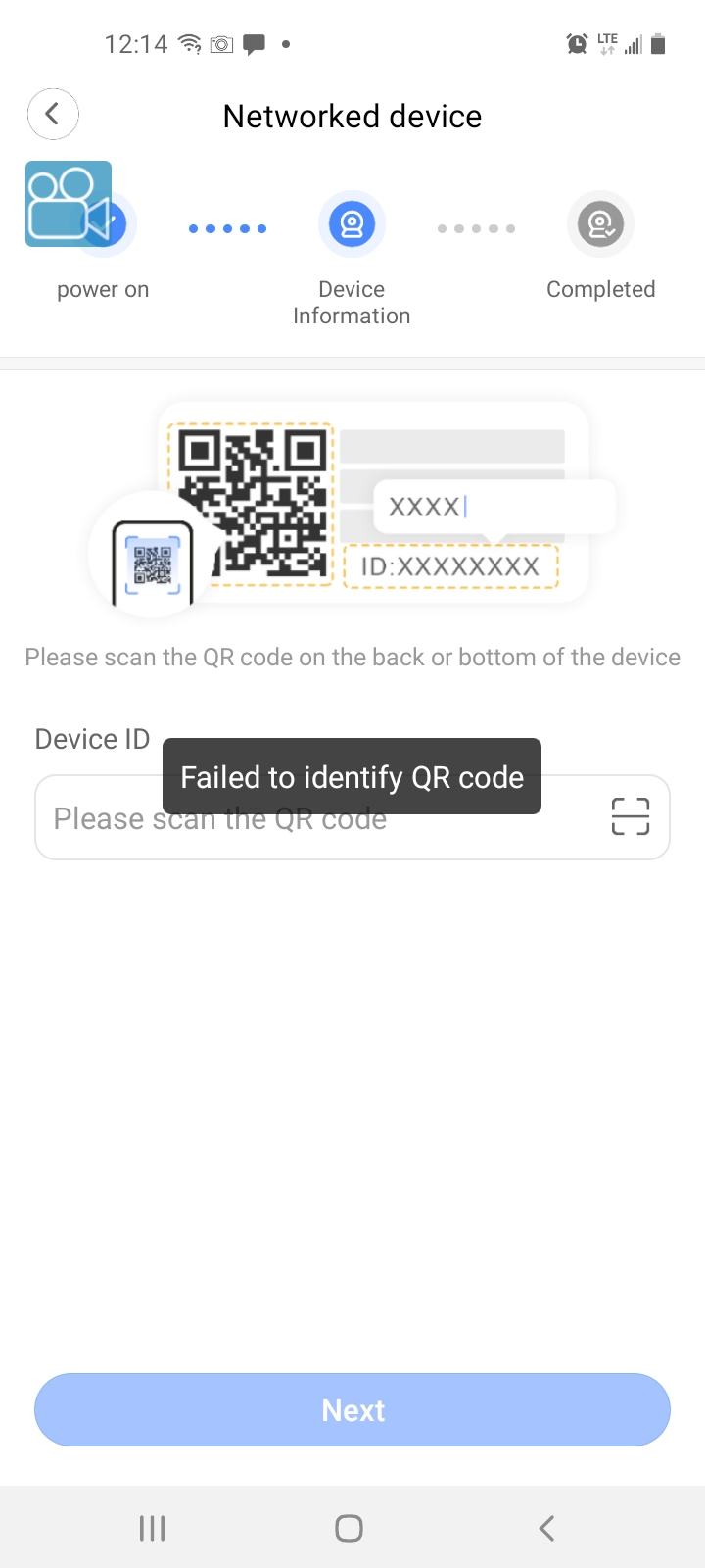 The QR sticker won't scan from the QR on the box