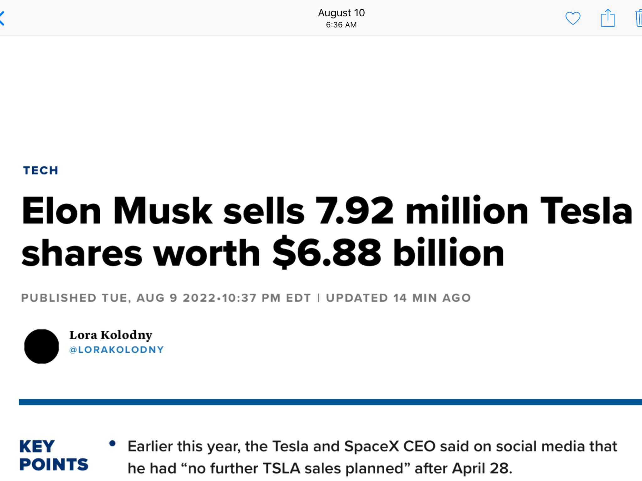 WOW ELON JUST SOLD ANOTHER BOATLOAD OF STOCK 