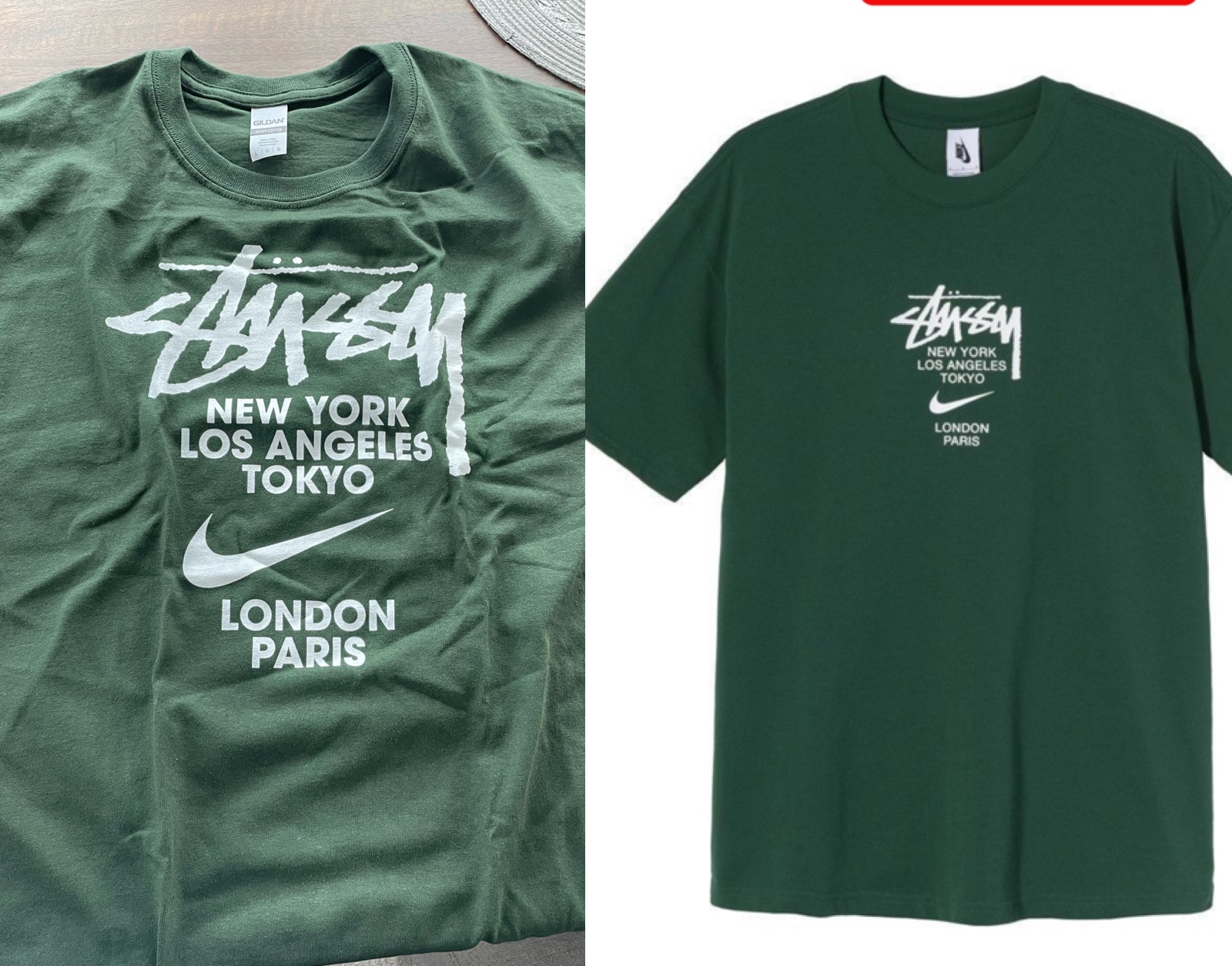 T-shirt received, vs website photo