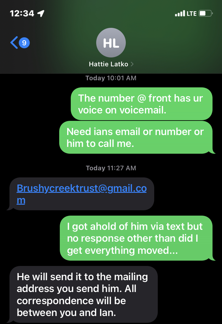 Text with Hattie rv manager
