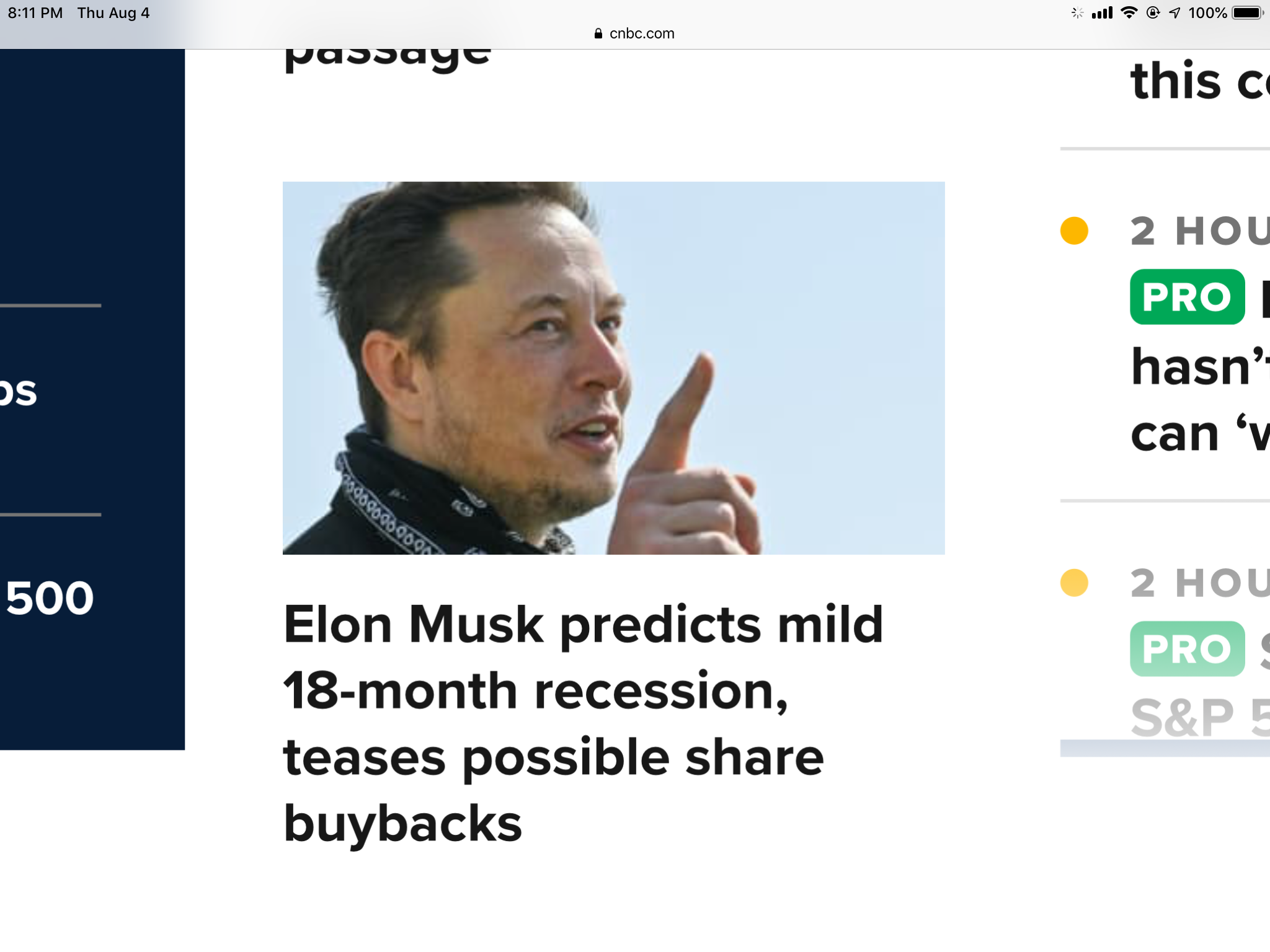 ELON MUSK MAKES ANOTHER PREDICTION 