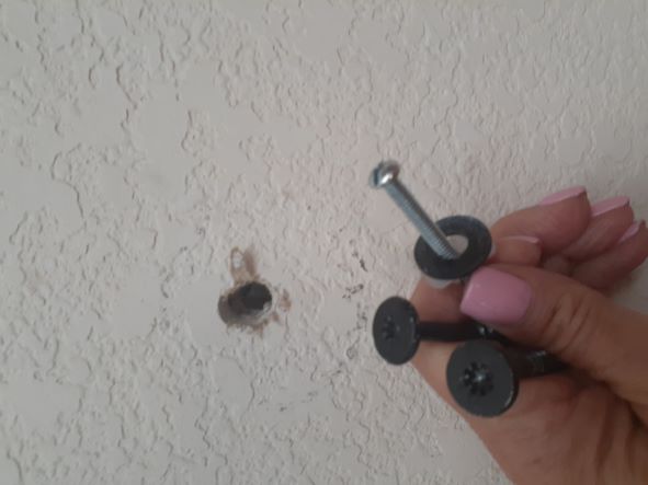 Mounted to drywall not stud, wrong mounting screws
