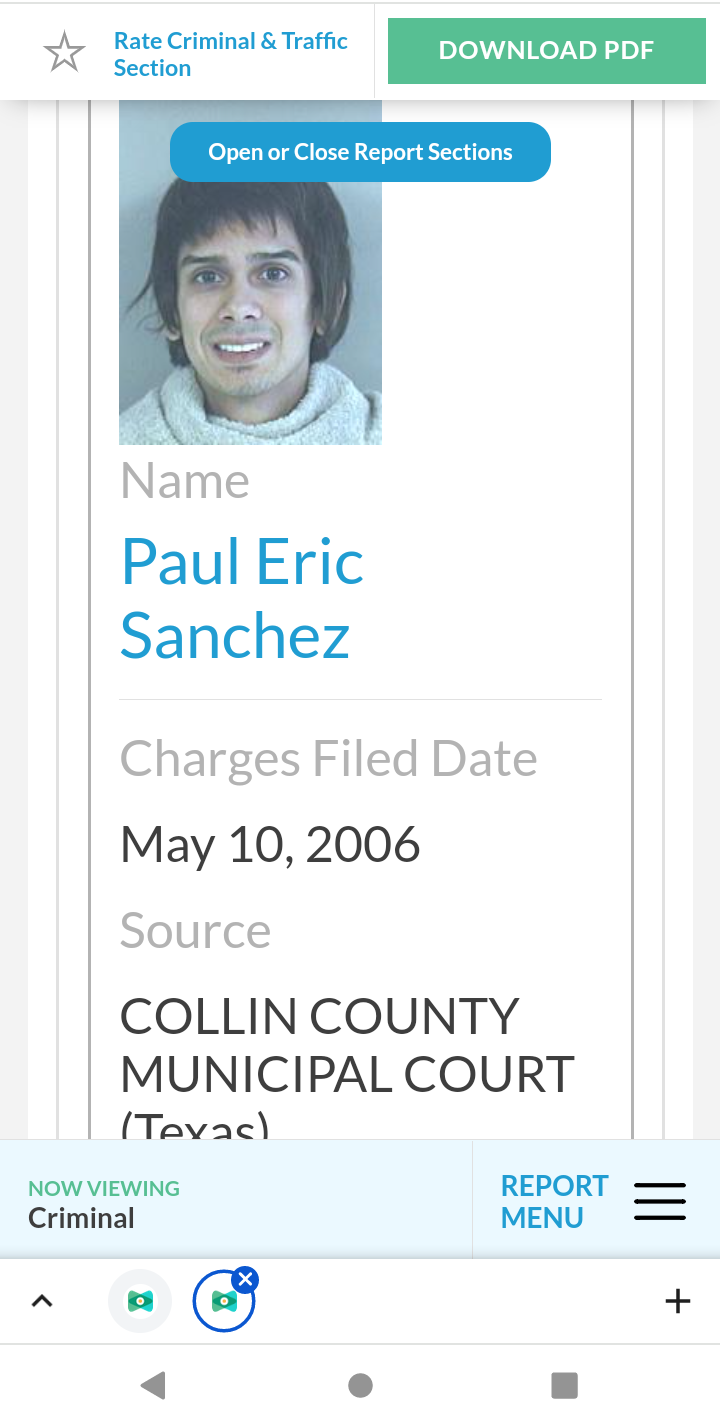 Paul Eric Sanchez Frisco Texas Harassment 