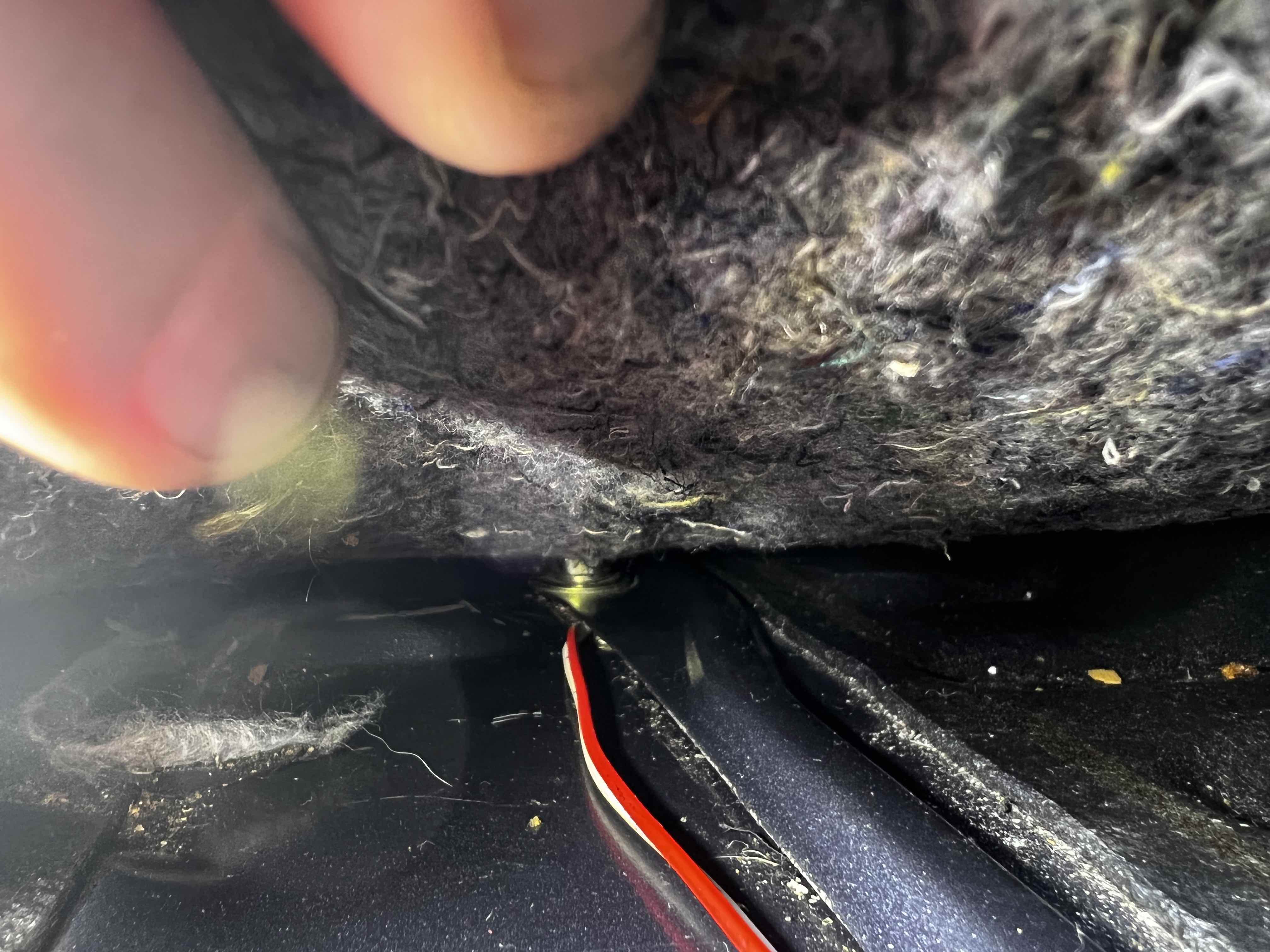 Audio cable smashed under the engine plate