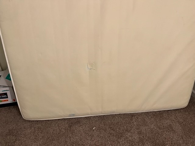 they cut a hole in my mattress with box cutter