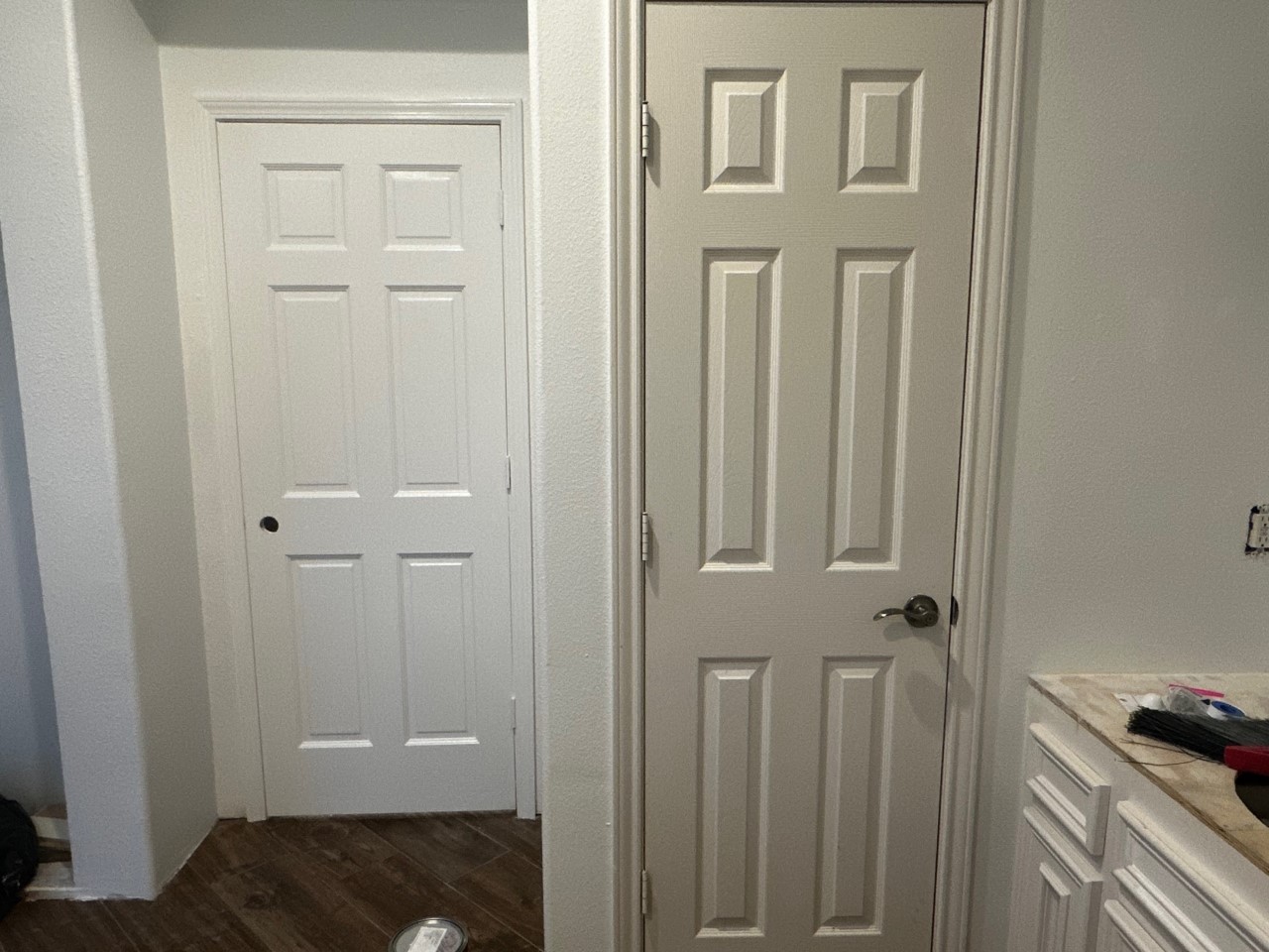 Paint colors on doors/trim do not match 