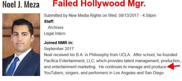 Noel Meza Failed Hopllywood Agent