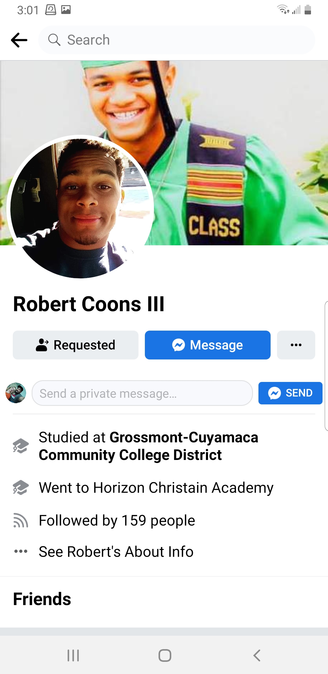 Robert's facebook profile.